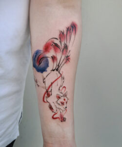 Gumiho Korean nine-tailed fox tattoo