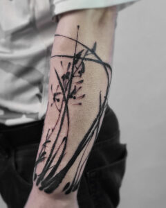 Literati ink orchid cover-up tattoo